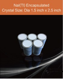 NaI Tl Scintillation Crystal, NaI Tl Scintillator, Thallium Doped Sodium Iodide Scintillation Crystal, Diameter 1.5 inch x 2.5 inch